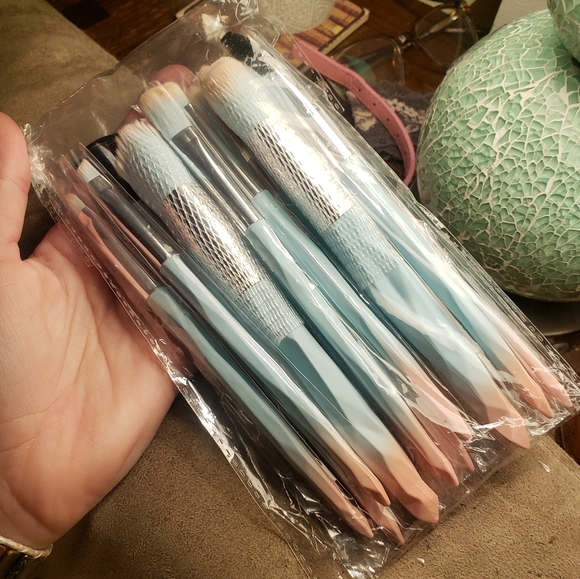 FLD 12 pieces Blue/Pink Makeup Brushes Set - Picture 4 of 5